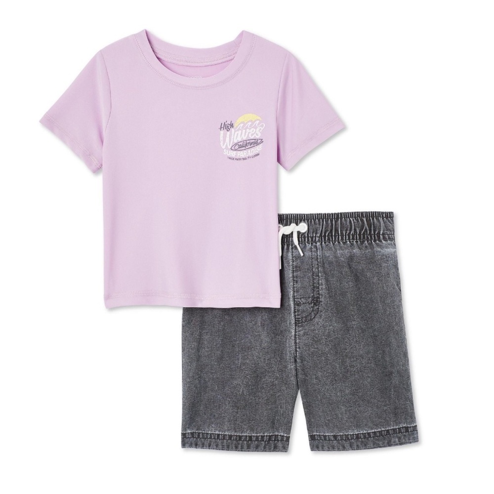 NWT 2T George Toddler Boys' Rash Guard 2-Piece Set,